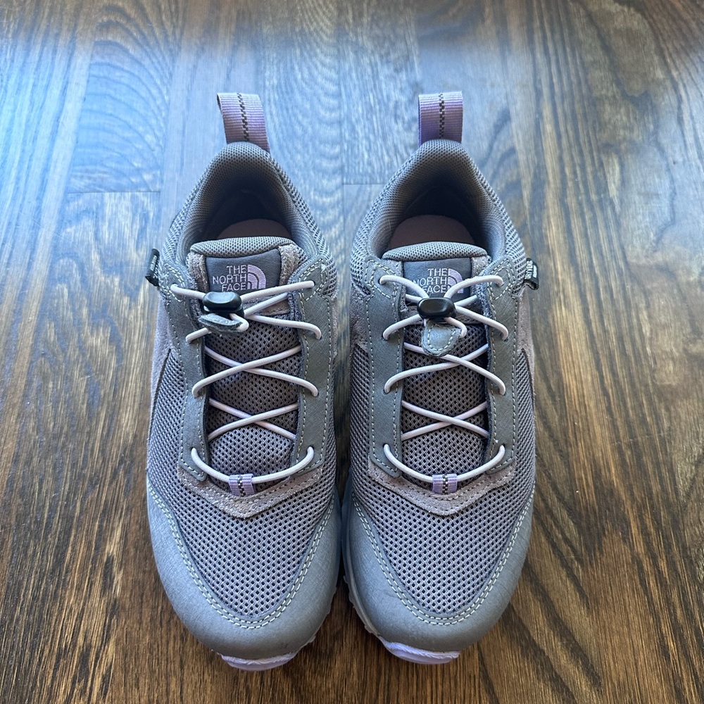 The North Face Gray & Purple Waterproof Hiking Shoes size 3 youth